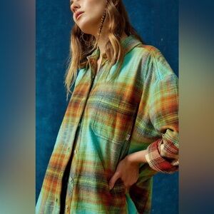 Urban Outfitters BDG One Way Or Another Plaid Button-Down Shirt Size L